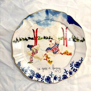 Inslee Fariss Anthropologie Christmas Plate: 6 Geese a Laying